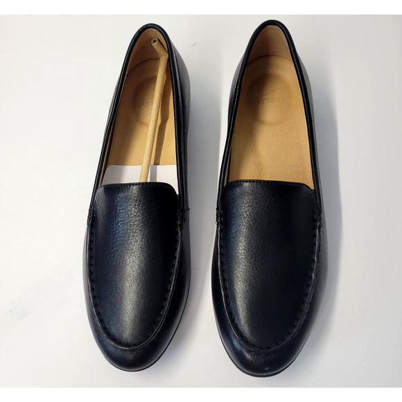Dansko Loafer Shoes Womens Size 40 9.5-10 Black Leather Slip On Comfort Flats - Picture 2 of 16